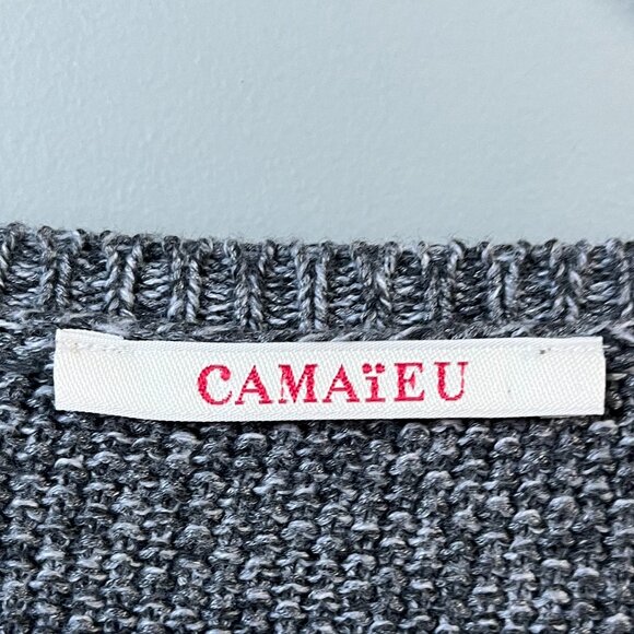 Camaieu vintage Cardigan Gray Blue size Medium - Picture 6 of 6